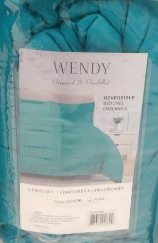 COMFORTER SET TEAL WENDY 3PC KING