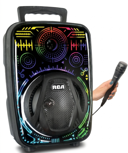 RCA 8'' Party Speaker With LED Lights & Mic Included