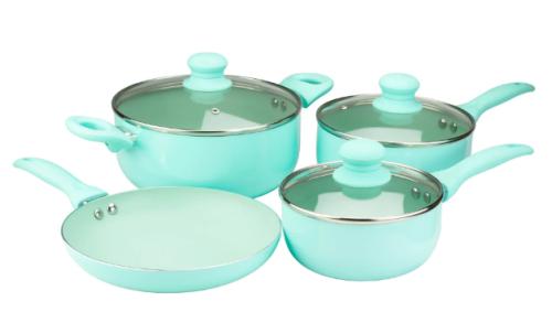 COOKWARE SET 7PC BLUE ALUMINUM