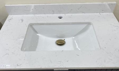 VANITY TOP 37X22 QUARTZ STONE WHITE
