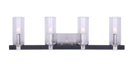 VANITY LTG CEDAR 4LTG MBLK & BRB