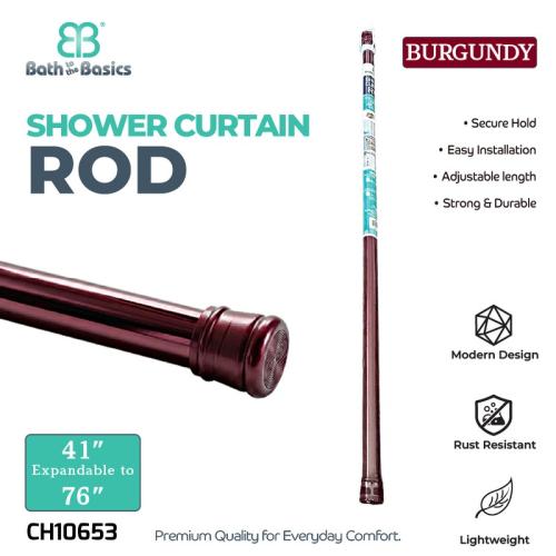 Burgundy  41'' - 76'' Shower Curtain Rod