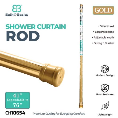 Gold  41"-76" Shower Curtain Rod