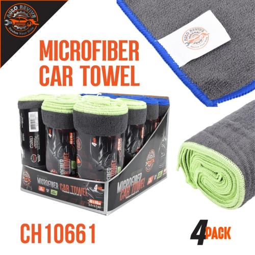 4 Pack Microfiber Car Wash Towel, 16" x 16"