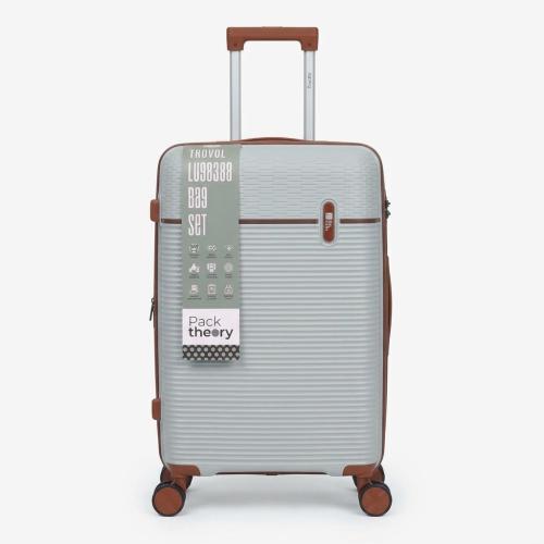 24'' Medium Silver/Grey Two Tone Luggage
