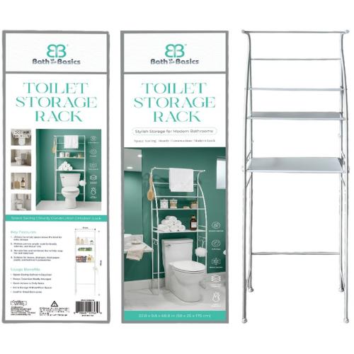 3 Tier Toilet Storage Rack With Towel Hanging Rod