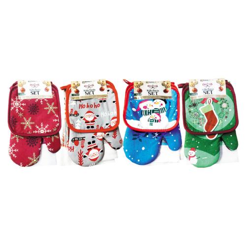KITCHEN MITTEN SET 5PK PRINTED