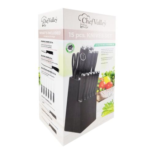KNIFE SET 15PC W/BLOCK