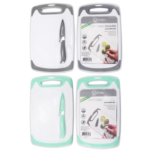 CUTTING BOARD W/ KNIFE SET 8"X13"