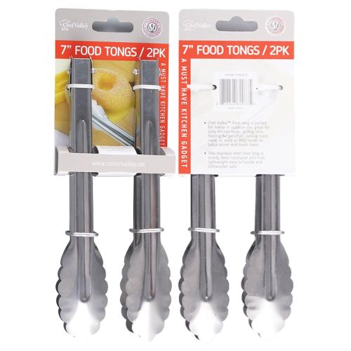 TONG FOOD STAINLESS STEEL 2PK 7"