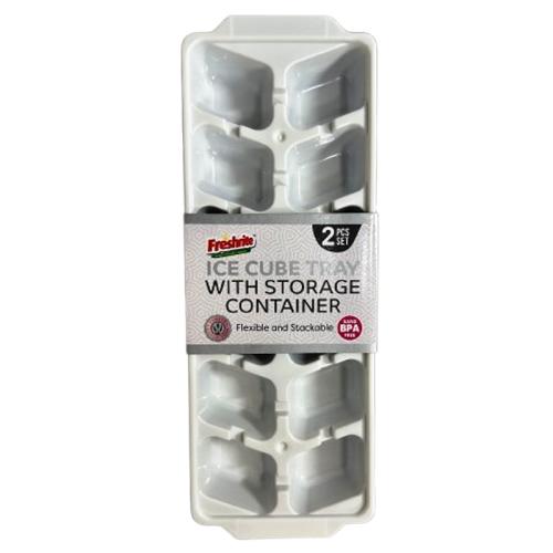 ICE CUBE TRAY 2PC W/STORAGE BIN