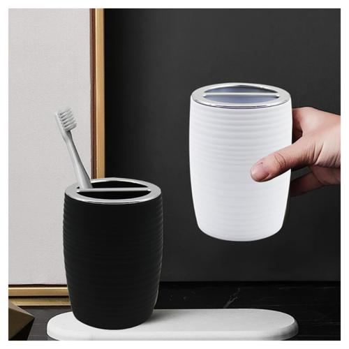 TOOTHBRUSH HOLDER SOFT TOUCH BLK/WHT