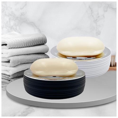 SOAP DISH SOFT TOUCH BLK/WHITE