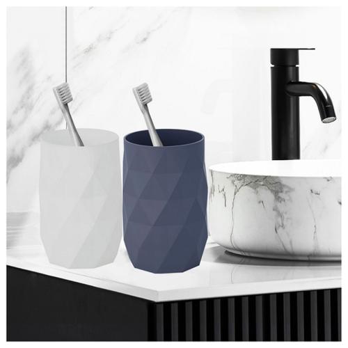 TUMBLER DIAMOND CUT PLASTIC WHITE/GRAY