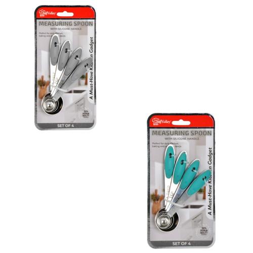 4 Piece Silicone Handle Measuring Spoon (Assorted)