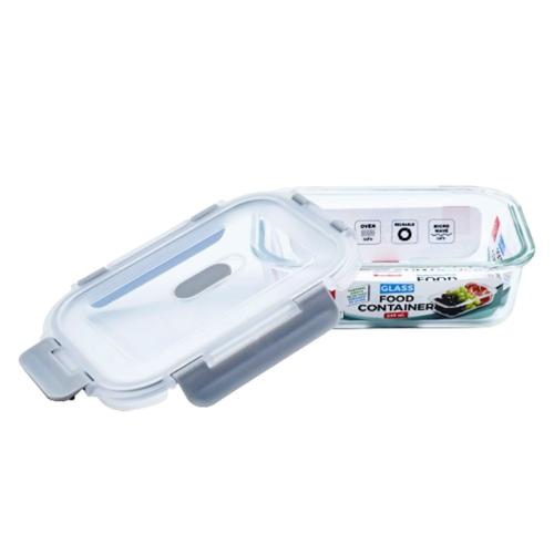 GLASS FOOD CONTNR W/LID RECT