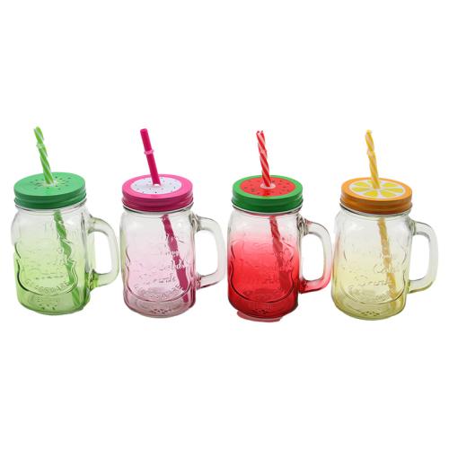 MASON JAR HALF SPRAYED 16OZ