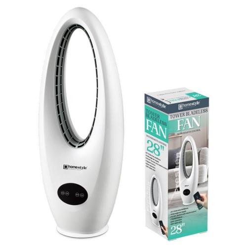 28 Inch, Bladeless Tower Fan With Remote Control