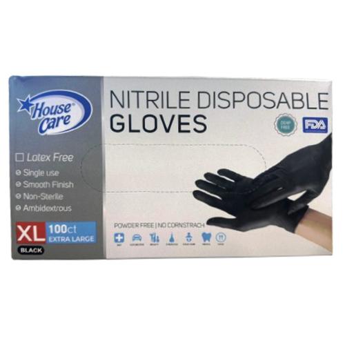 Black Nitrile Gloves – X-Large (100 Count)