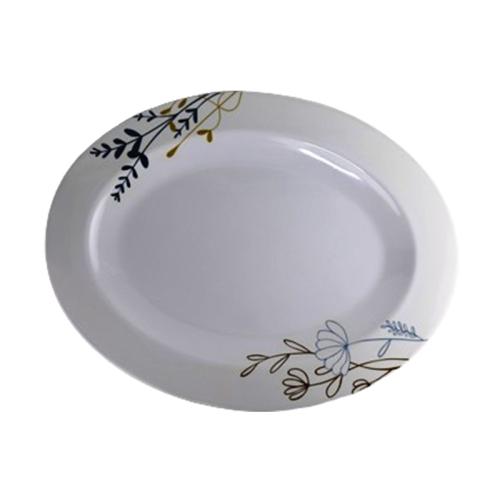 PLATE OVAL 18" BOTANIC FLORAL MELAMINE