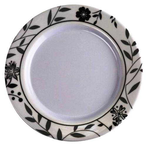 PLATE SALAD 8" GREY FLORAL MELAMINE