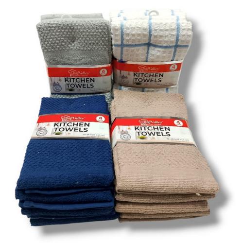 4 Pack Kitchen Towels, Assorted
