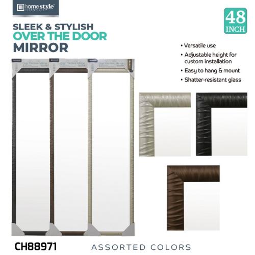 48'' Over The Door Mirror, Sleek & Stylish Design, Assorted