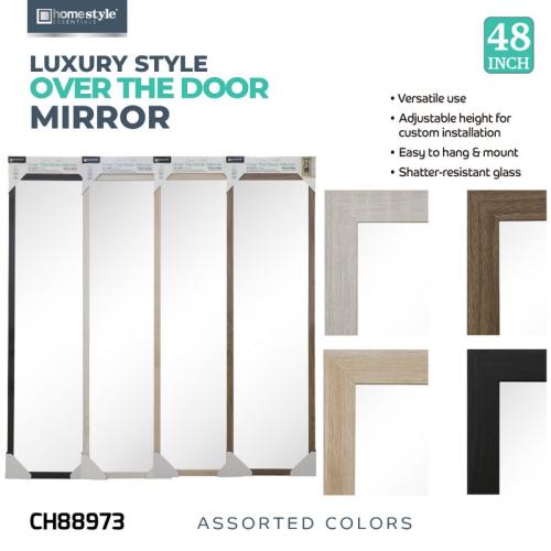 Luxury Style 48'' Over The Door Mirror, Easy To Hang