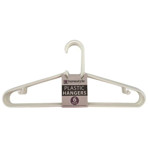 PLASTIC HANGERS 6PK WHITE