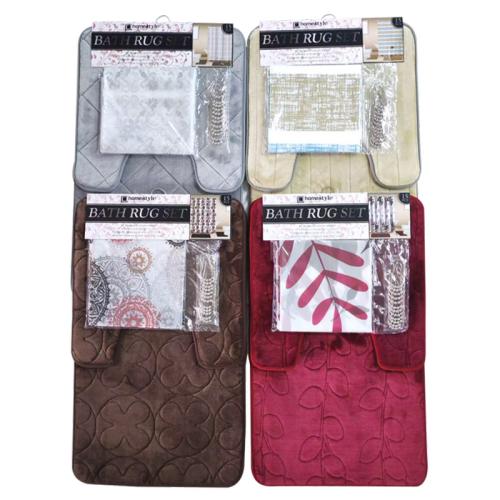 BATH RUG SET 15PCS MEMORY FOAM