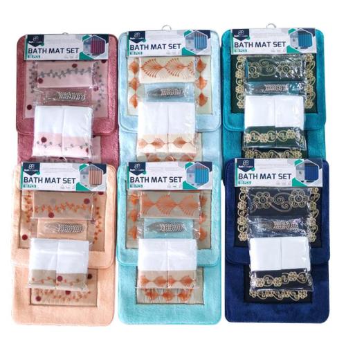 18 Piece Tufted Embroidery Bath Rug Set