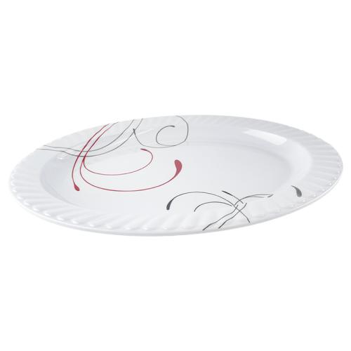 DINNER PLATE OVAL 14" WAVEY MELAMINE
