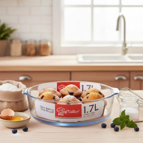 Round Glass Baking Dish, 1.7 Qt