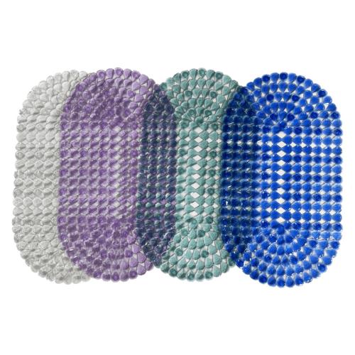 JEWELED OVAL PVC BATH MAT-12