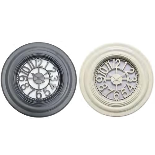 CLOCK 30" OVERSIZED STUDIO CUT OUT CREAM & GREY