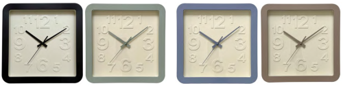 11'' Color Block Round Edge Clock, Assorted