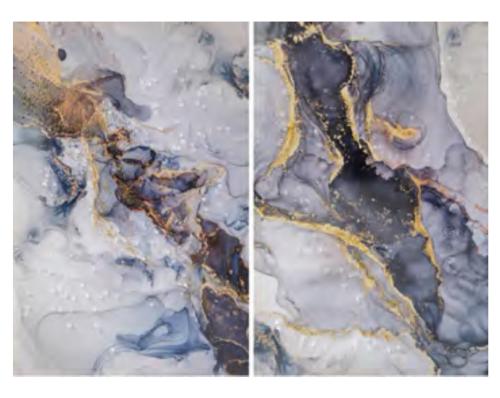 CANVAS WIND BLOWN LACQUERED 12"x36"