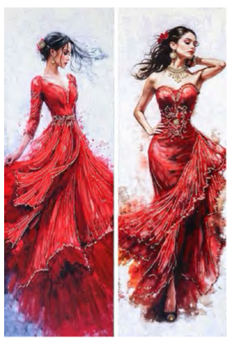 La Belle Rouge Large Portrait Canvas (Assorted)