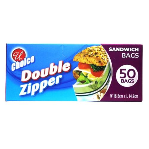 Double Zipper Bags, 50 Count