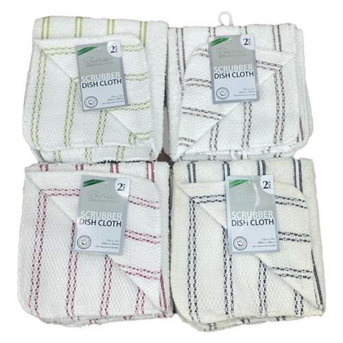 DISH CLOTH 2PK SCRUBBER 12x12