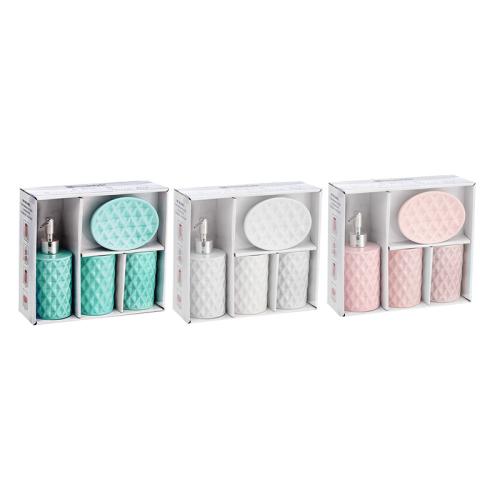 BATH SET 4PCS SOLID DOLOMITE