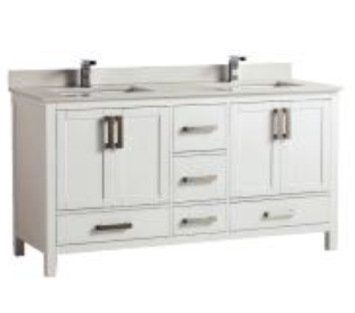 BATHROOM VANITY DIANA 60" DOUBLE SINK WHITE