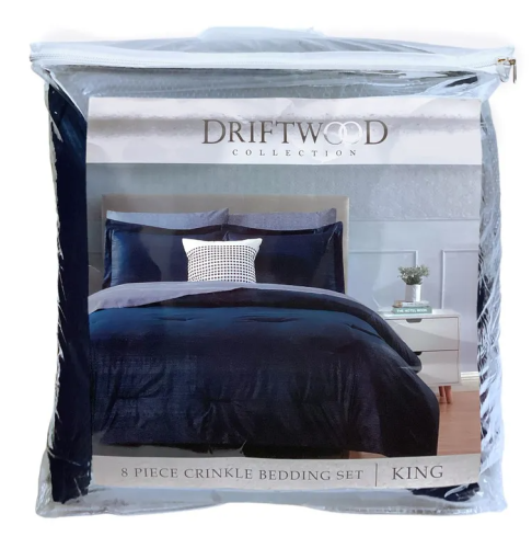 8-Piece King Comforter Set – Driftwood Indigo