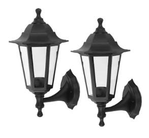 WALL LIGHT FIXTURE OUTDOOR LAMP DUO BLACK