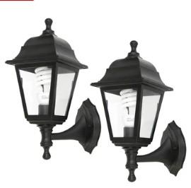 WALL LIGHT FIXTURE OUTDOOR LAMP DUO BLACK
