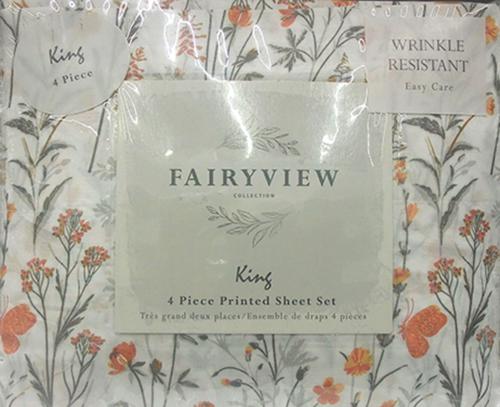 SHEET SET KING ASST PIGMENT PRINT 4PC 12"