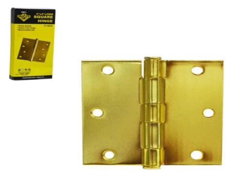 HINGE 4"X4"X2MM GOLDEN BRASS PLATING