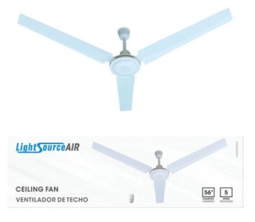 CEILING FAN INDUSTRIAL 56" WHITE FINISH