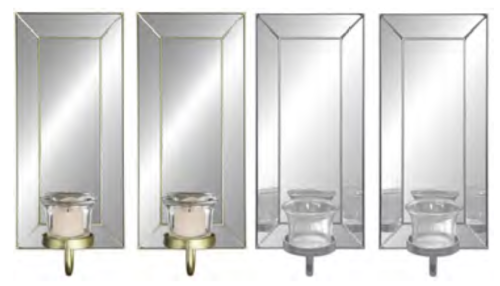 2 Piece Prism Mirrored Candle Holder 