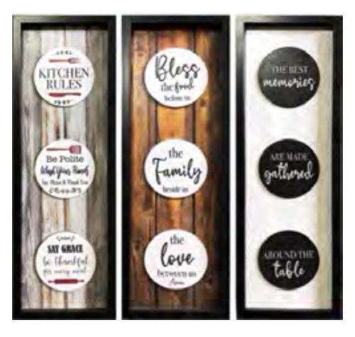 HOME DECOR PANEL SMALL FRAMED ART PLAQUES - INSPIRATIONAL